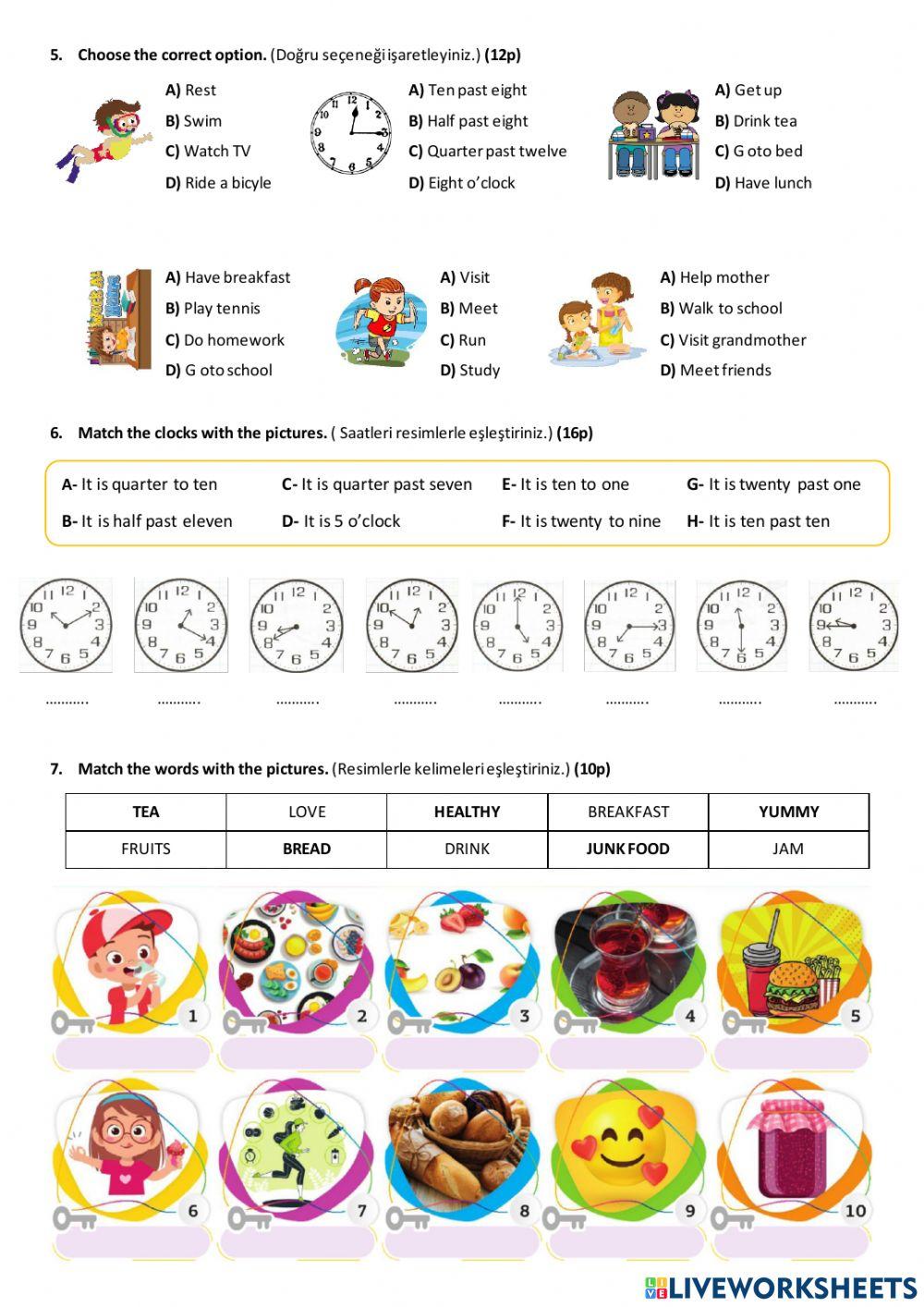 6th grade - 1st term 1st exam - example