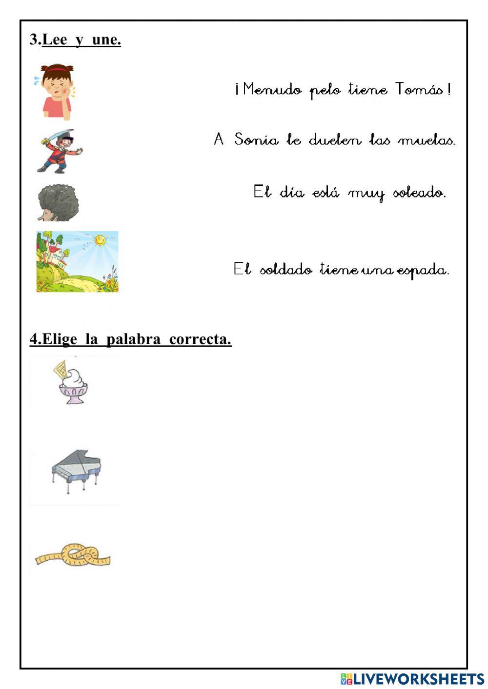Palabras lectura de palabras y oraciones con m,p,d,n,s