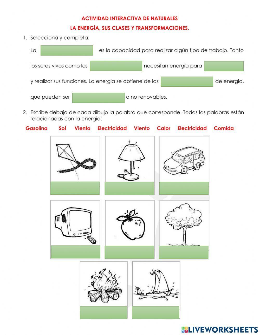 La energía, sus clases y transformaciones.