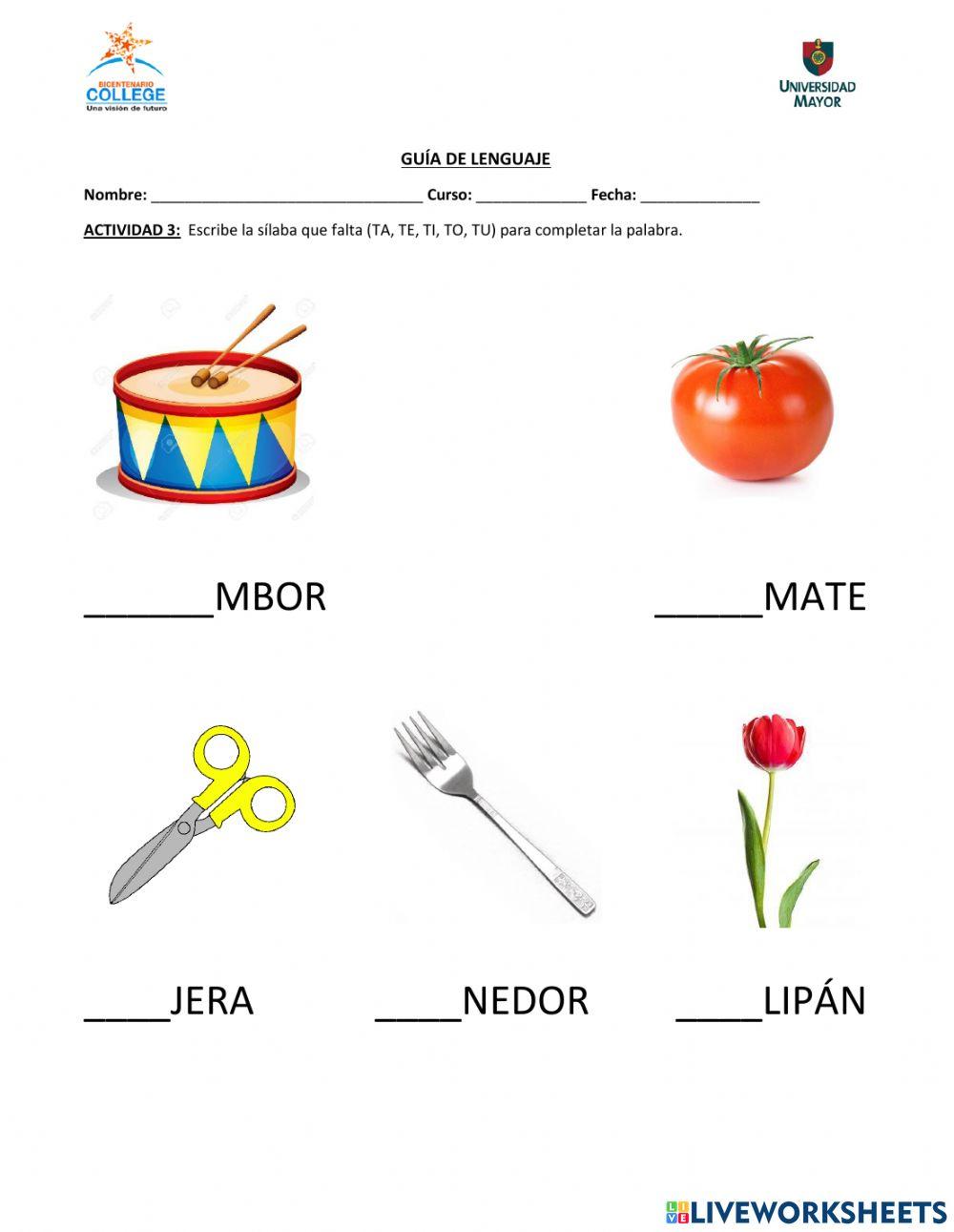 Guía escritura PACI