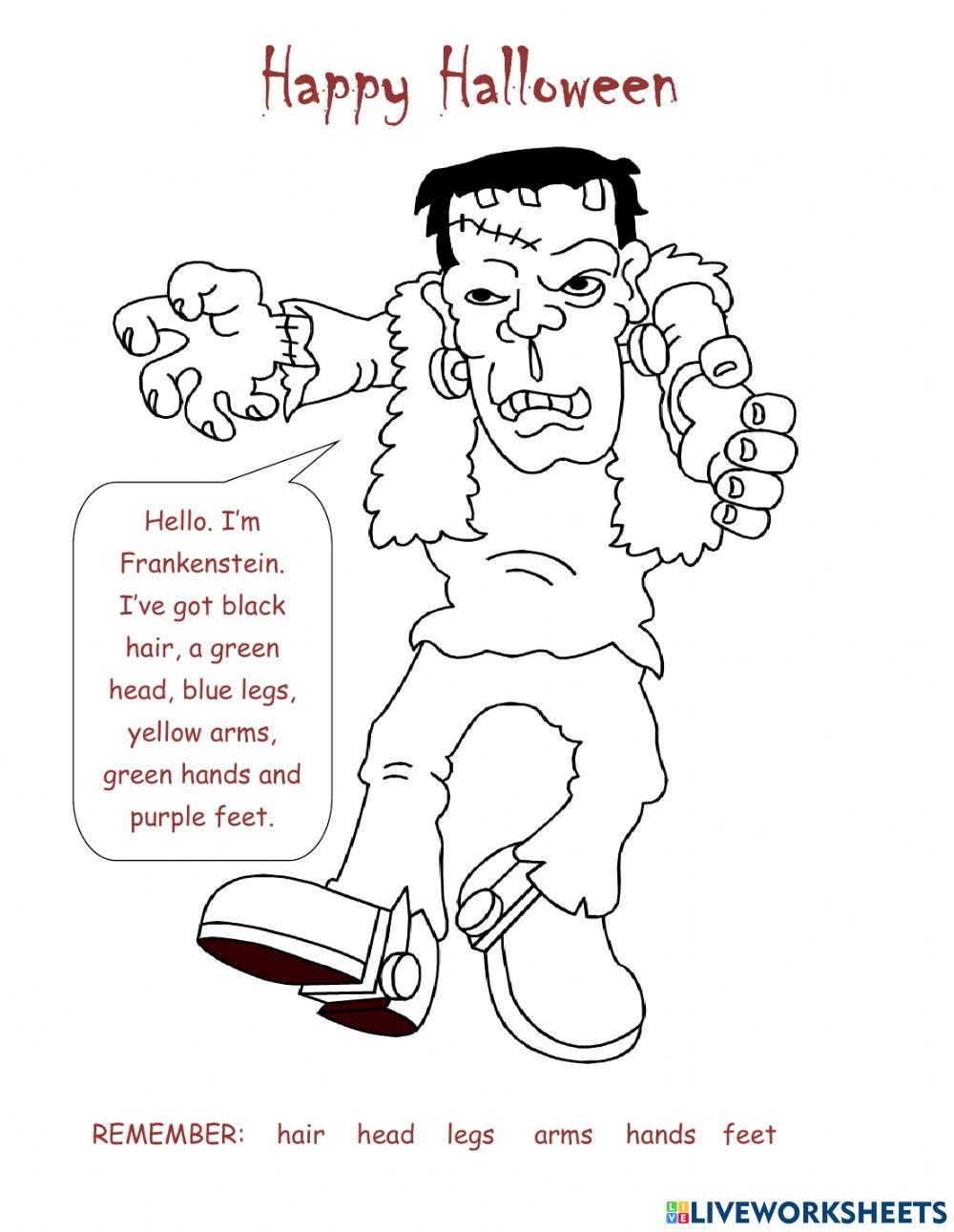 Body parts of frankenstein