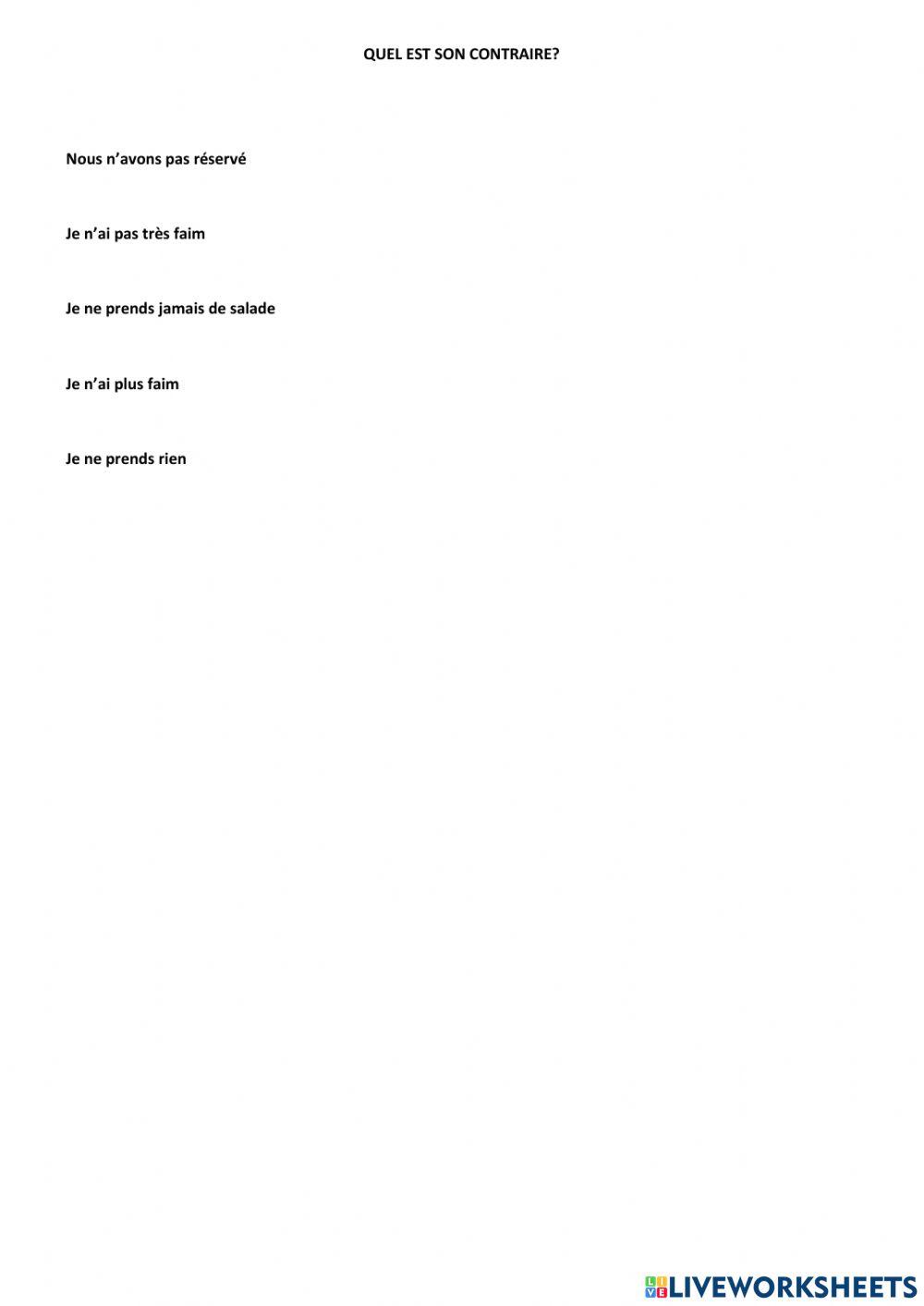 Les formes de la négation