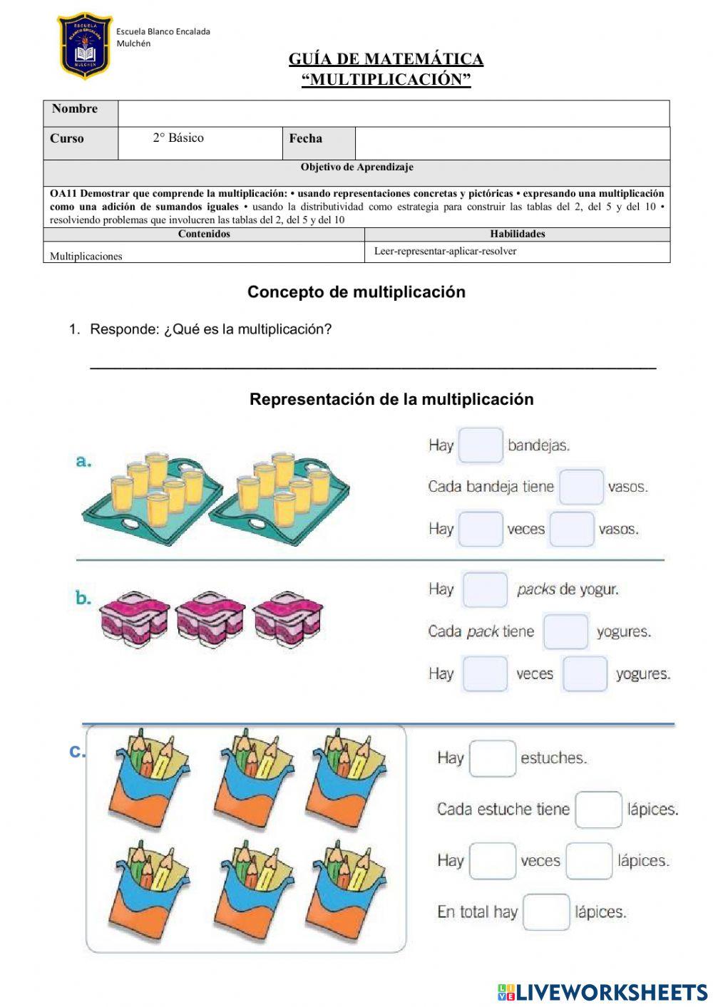 Guía de multiplicaciones