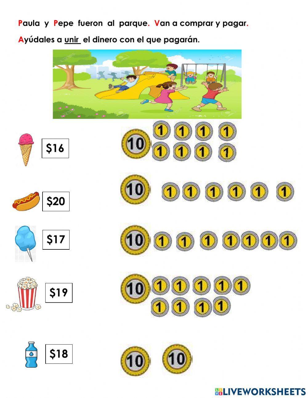 Monedas de 10 y 1 peso