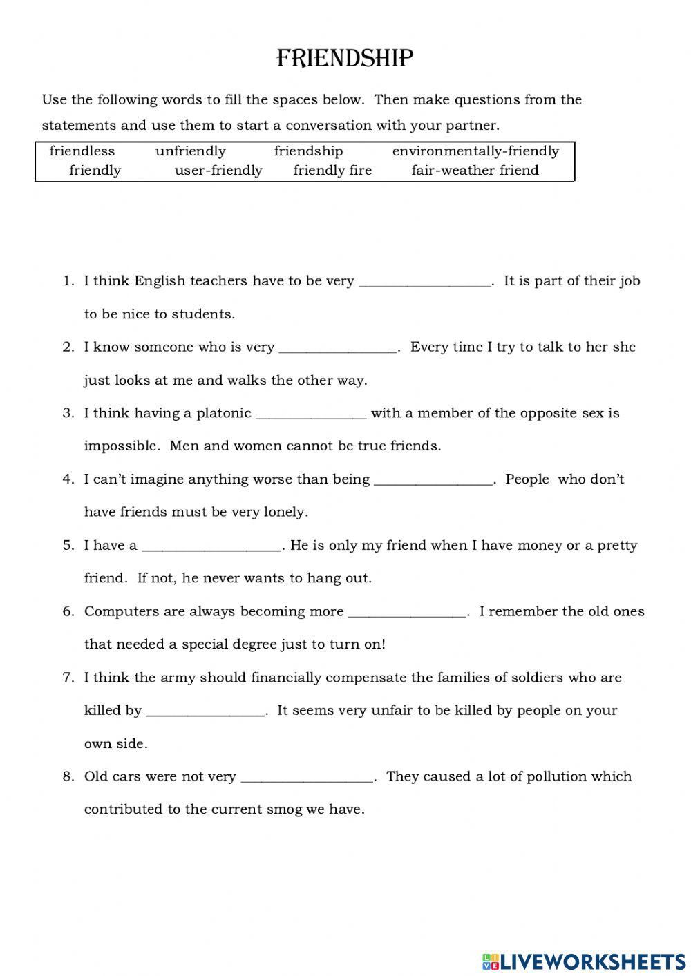 Friends forms