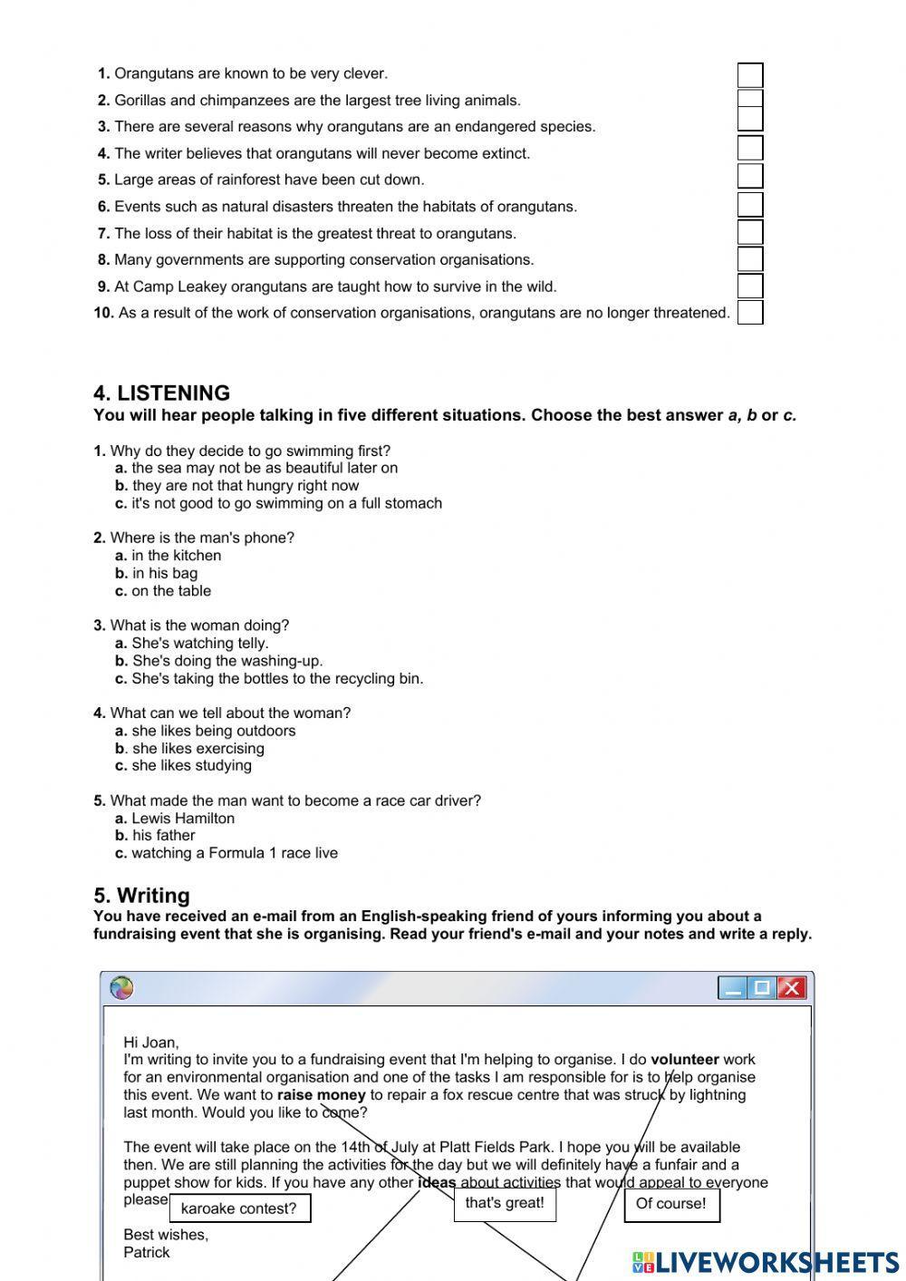 Test III: Use of English