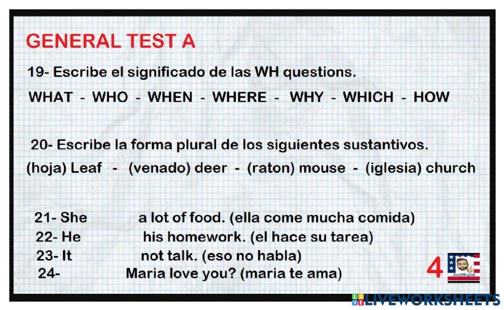 Test general ingles a