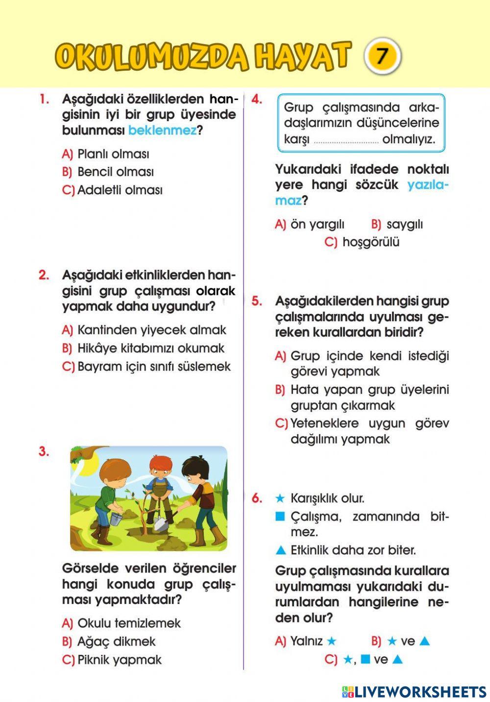 Okulumuzda Hayat Test-7