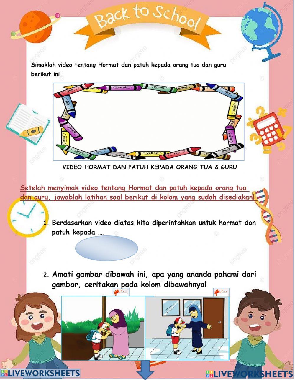 Hormat dan patuh kpada orang tua dan guru