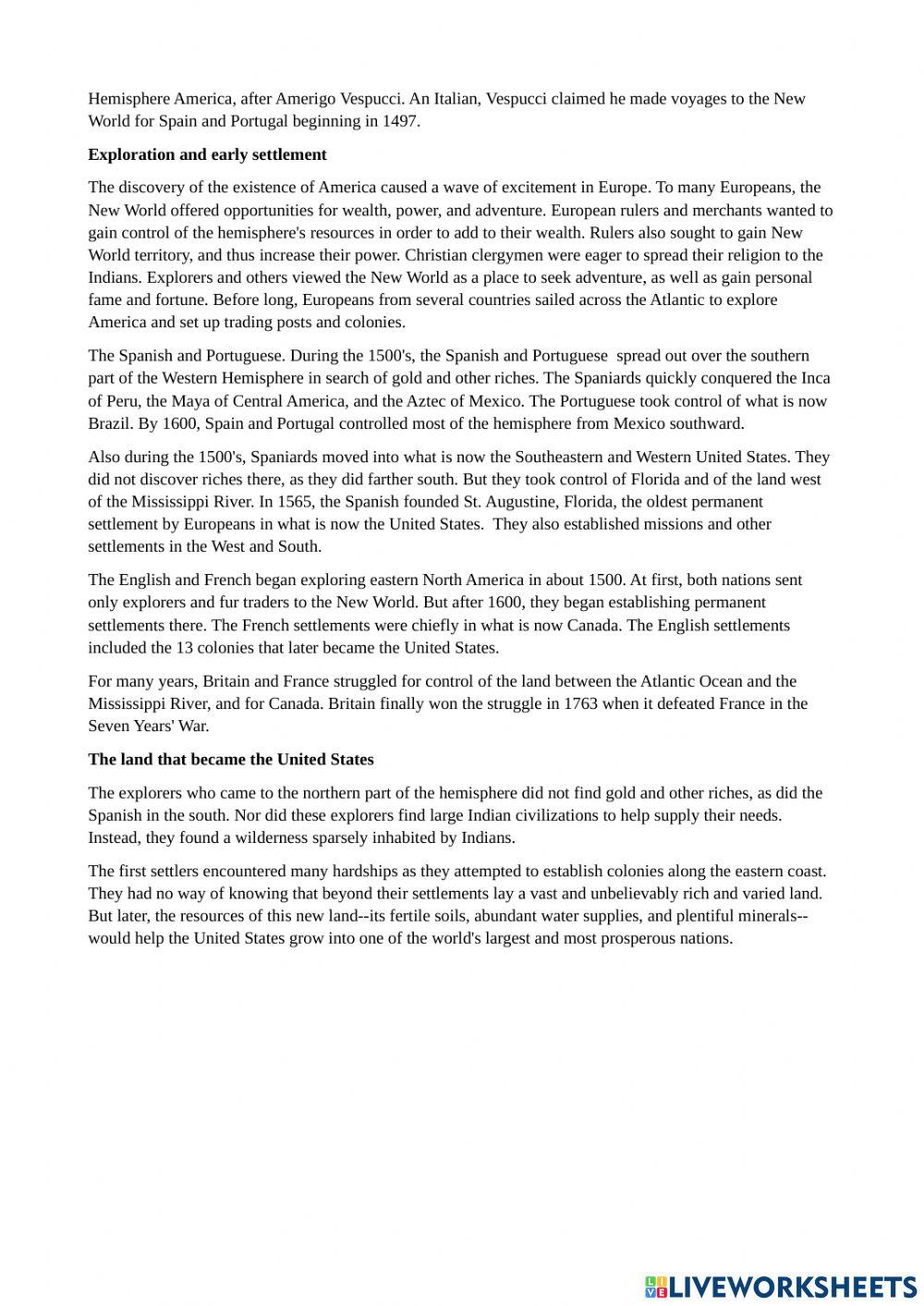 History of Northern America