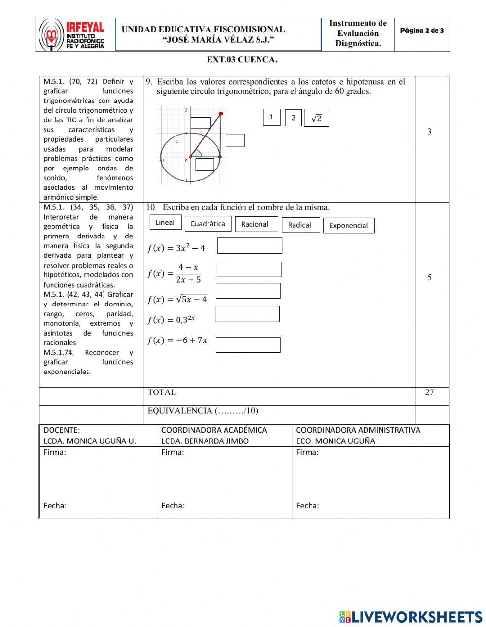 Diagnóstico tercero