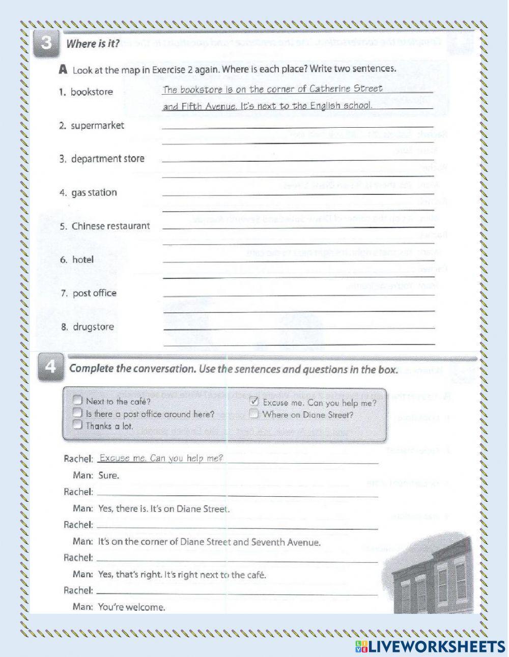 Places in the city and directions