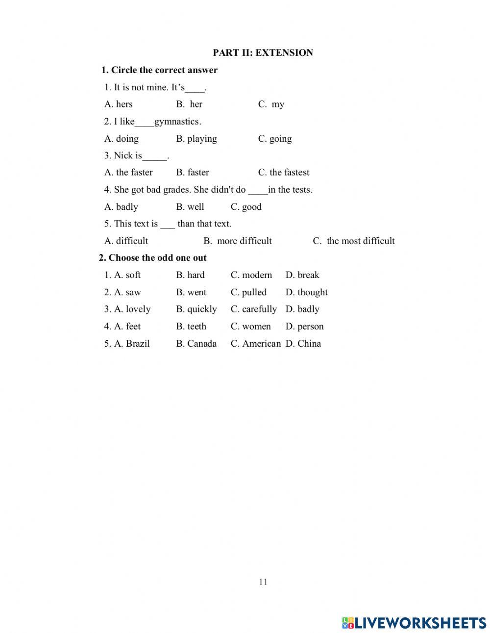 DS - Fa4 - Test 2.2 Writing + Extension