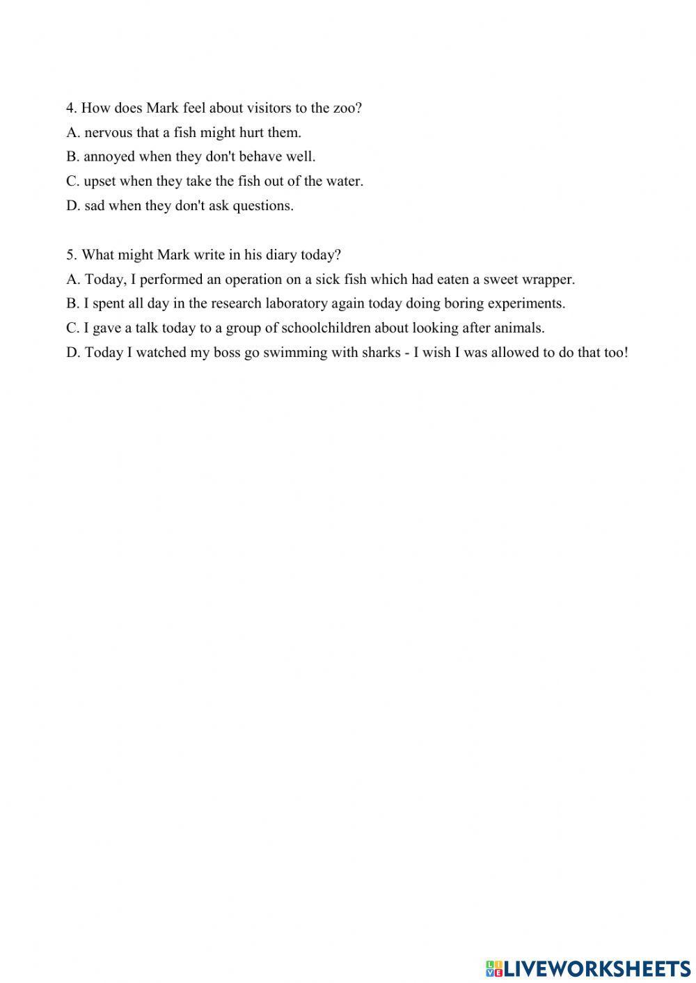 Reading about Zoo - B1