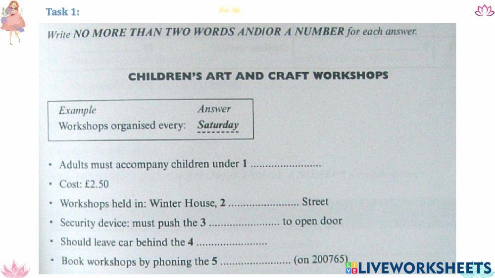 Ielts 6 test 2 section 1