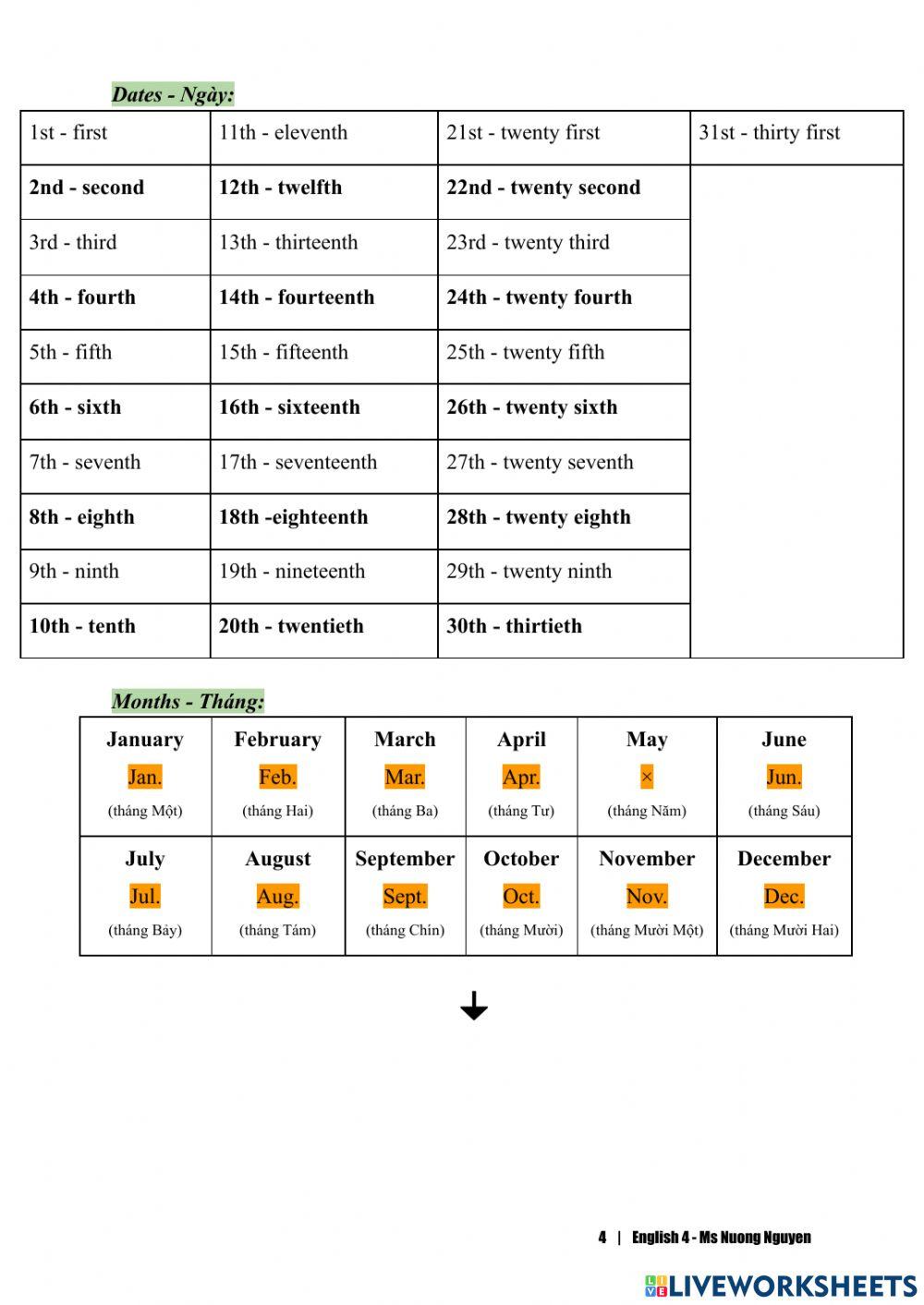 E4U4 dates (doc) (Ms Nuong Nguyen)