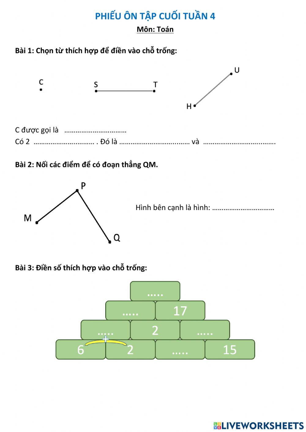 Ôn tập cuối tuần 4