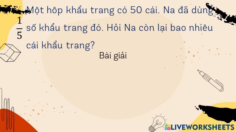 Bài toán giải bằng hai phép tính