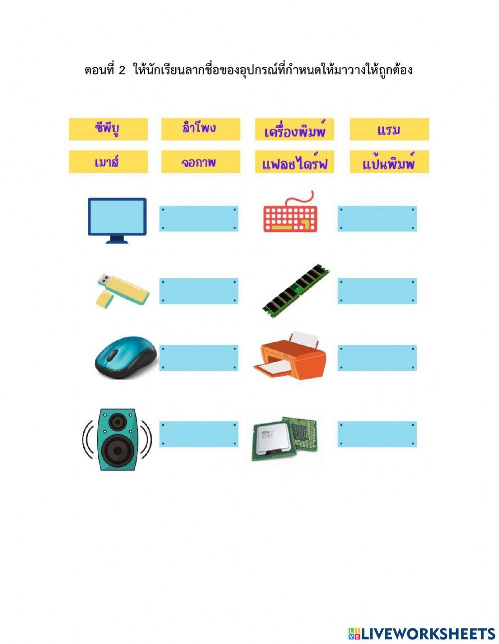 ข้อสอบปลายภาควิชาเทคโนโลยี ชั้นประถมศึกษาปีที่ 1