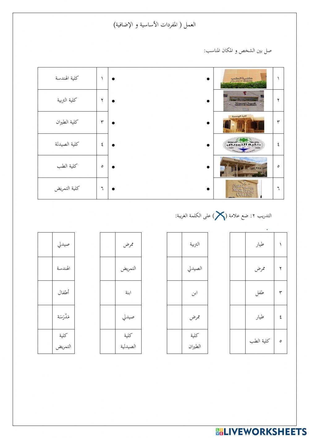 المفردات الدراسة