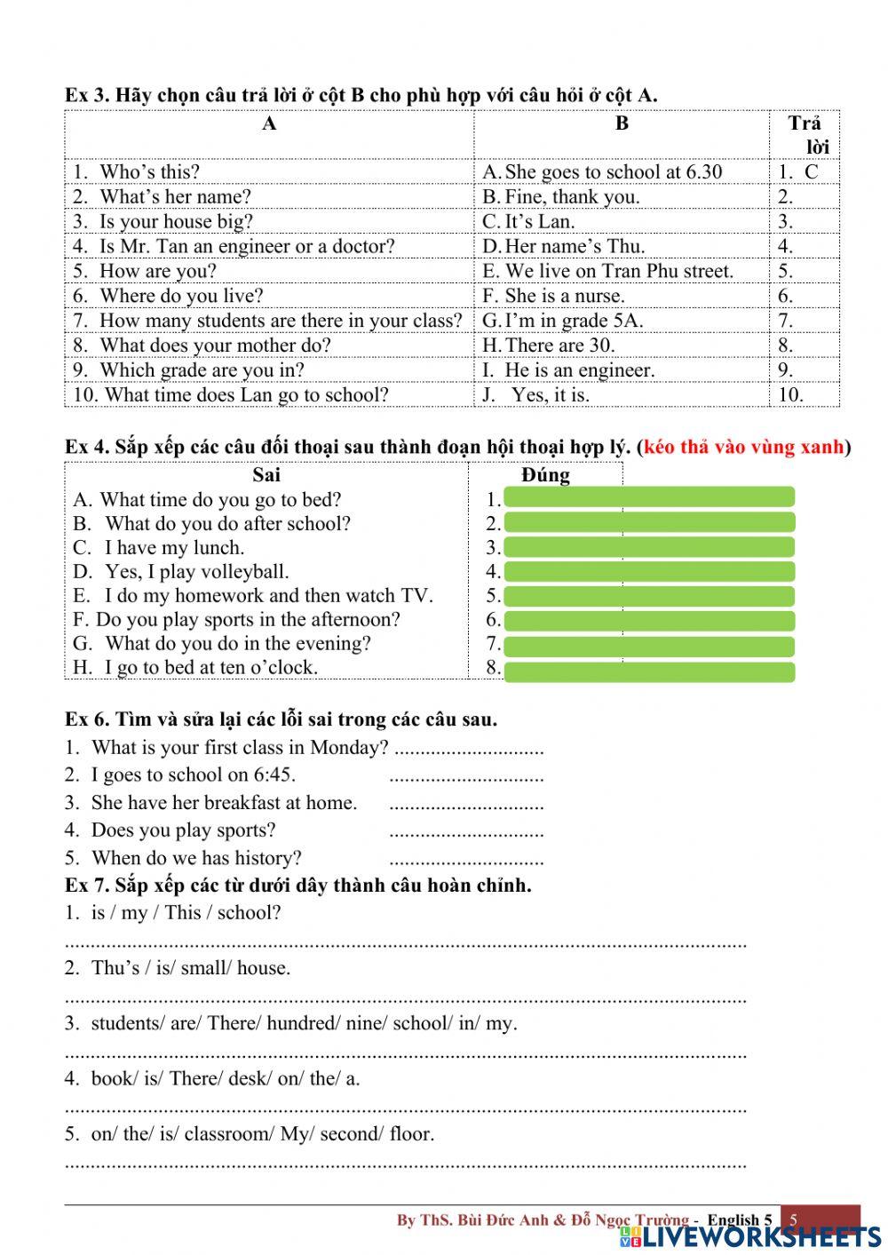 Unit 2: I always get up early. How about you?