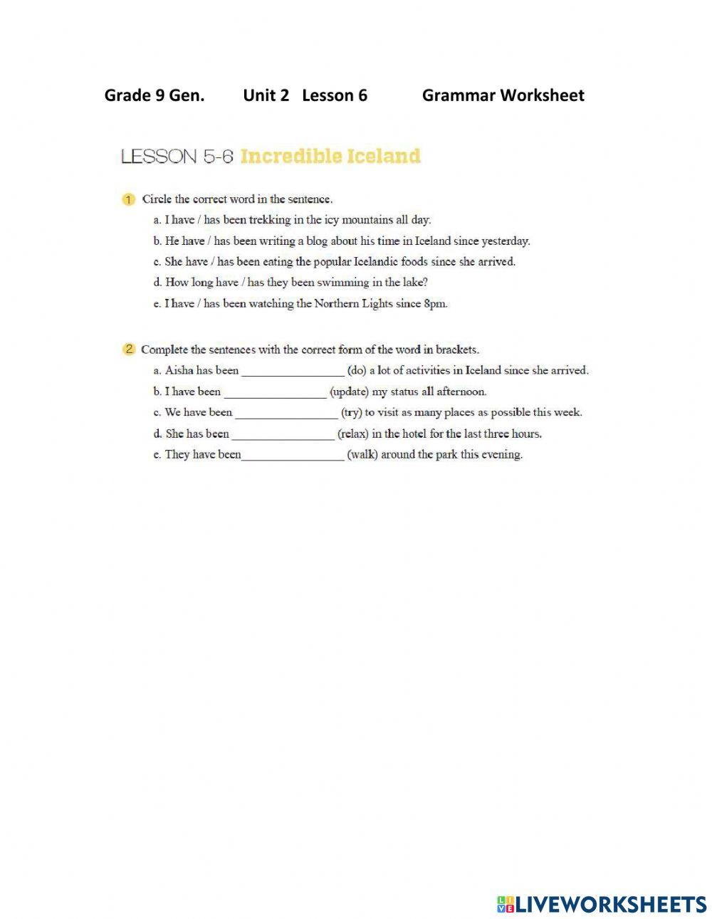 Present perfect continuous