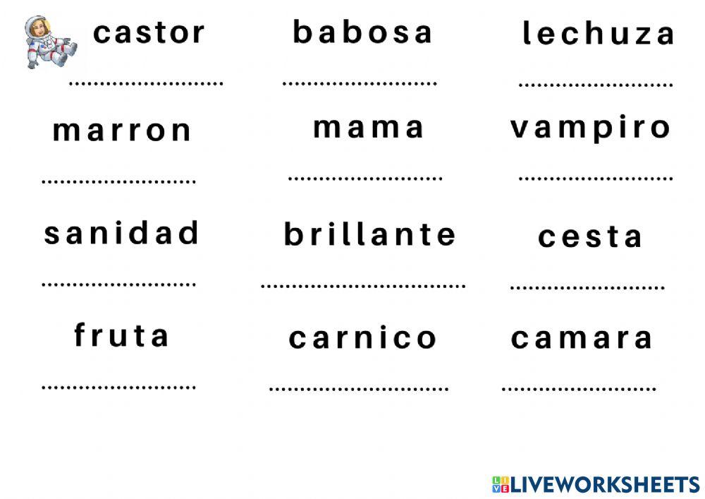 Palabras llanas (tilde)