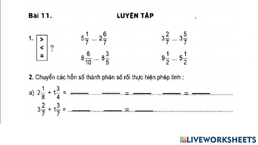 Bai tap toan luyện tập thứ 2 ( 4  -10 )