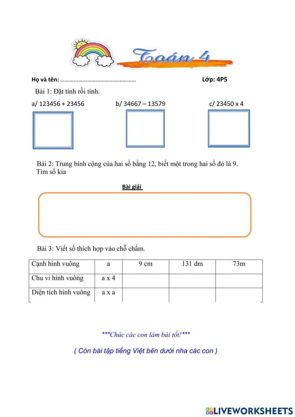 Ôn tập toán tuần 4