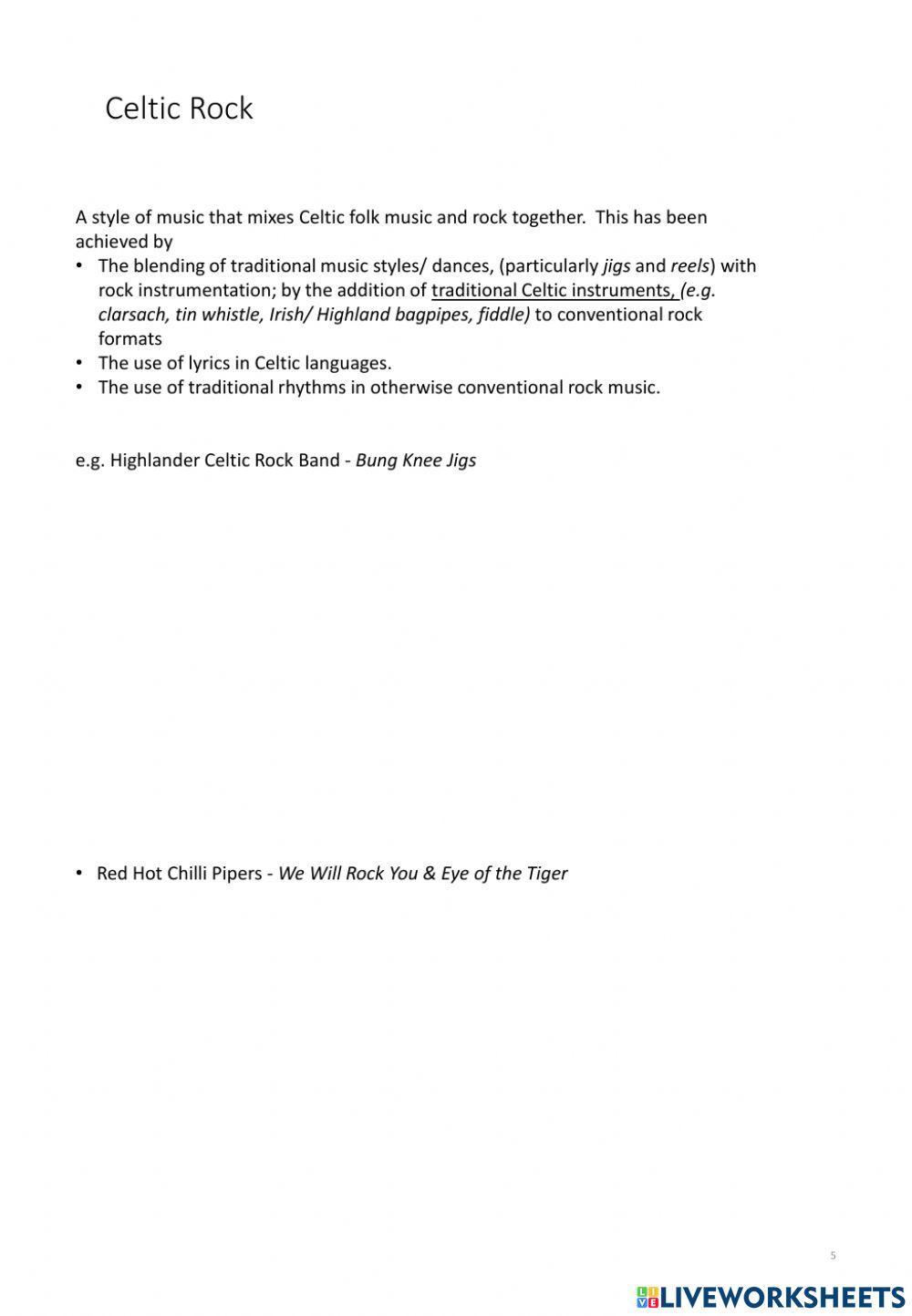 Nat 5 Music Styles 2