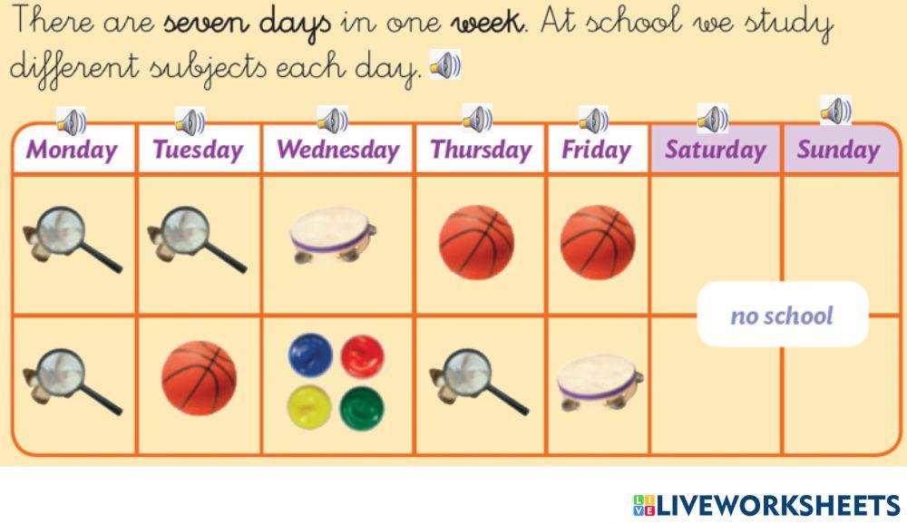 Days of the week