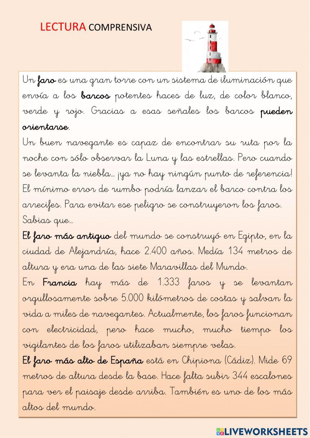 Comprensión Lectora - El faro