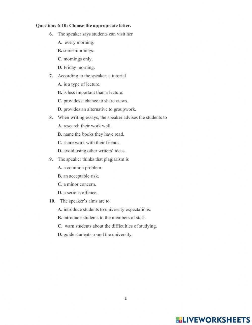 DS - IE Fighter - Test 2 Listening