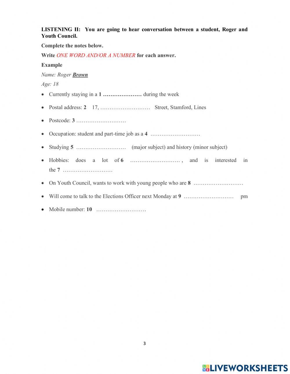 DS - IE Fighter - Test 2 Listening