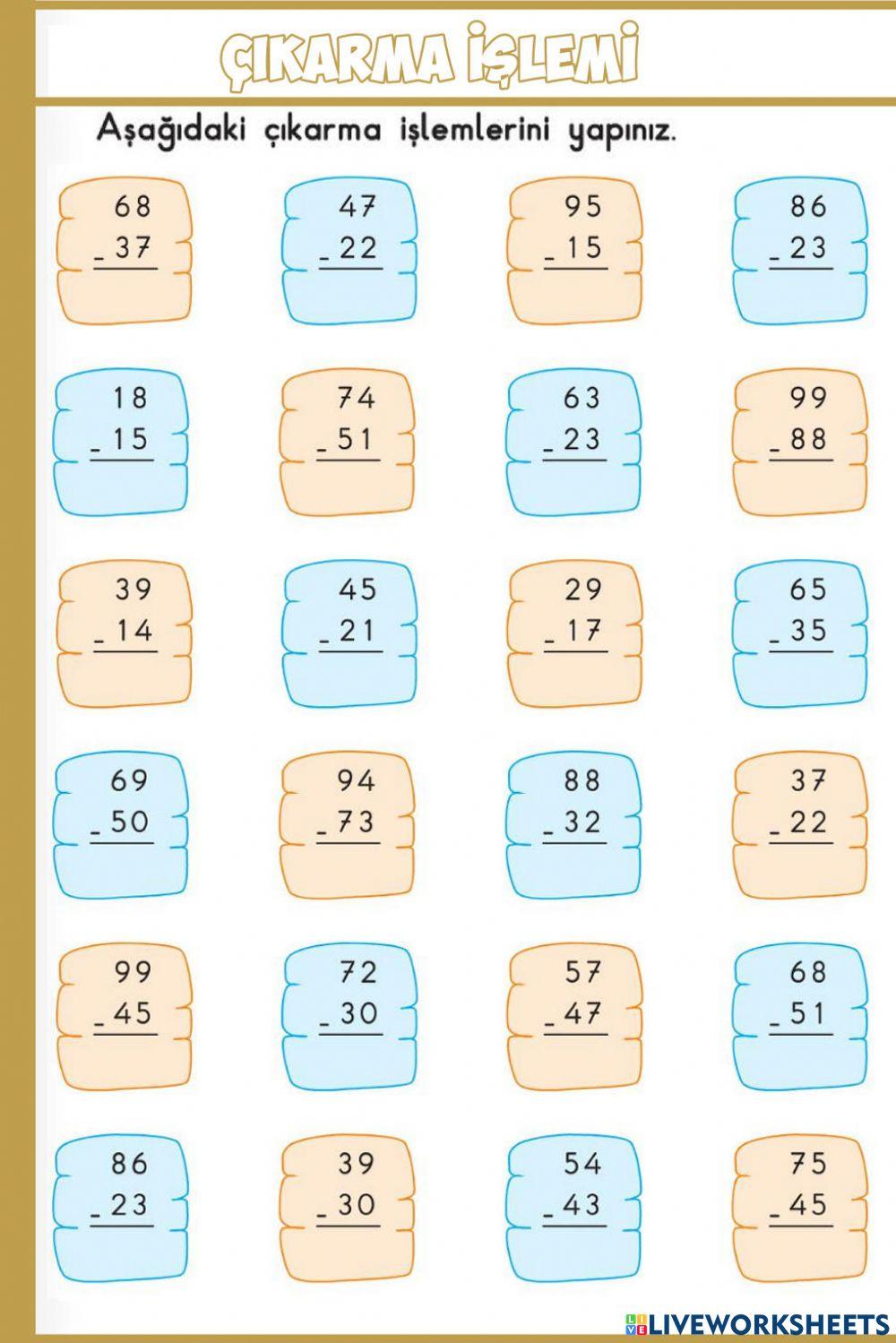 Eldesiz Çıkarma İşlemleri