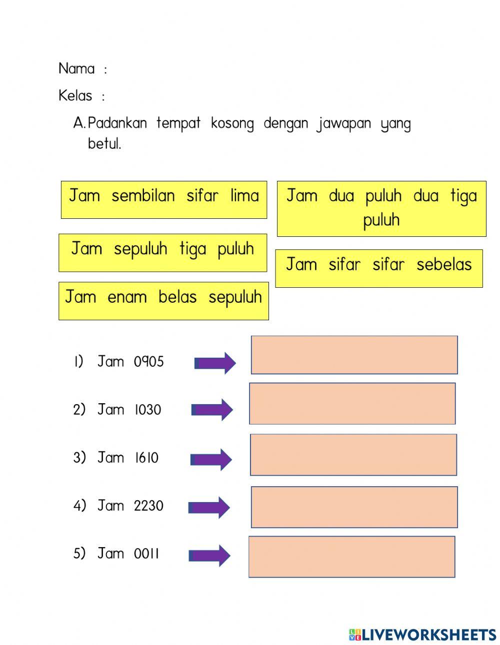 Sistem 24 jam dalam perkataan