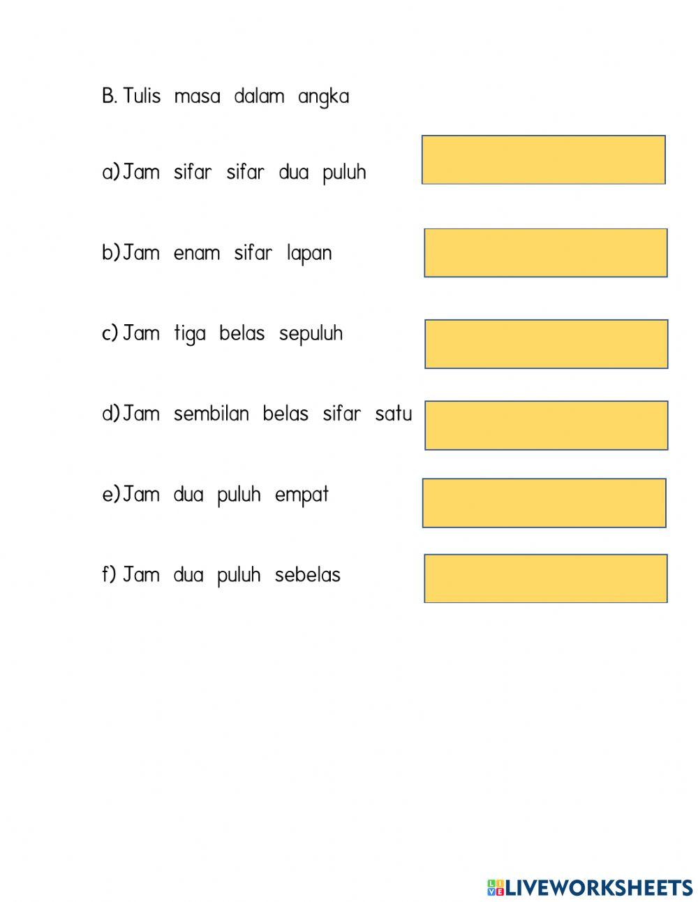 Sistem 24 jam dalam perkataan