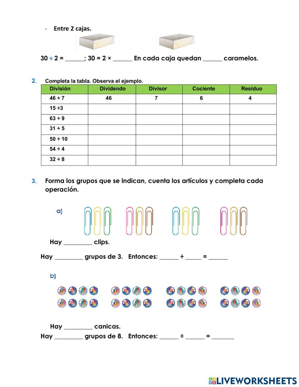 La división y sus términos