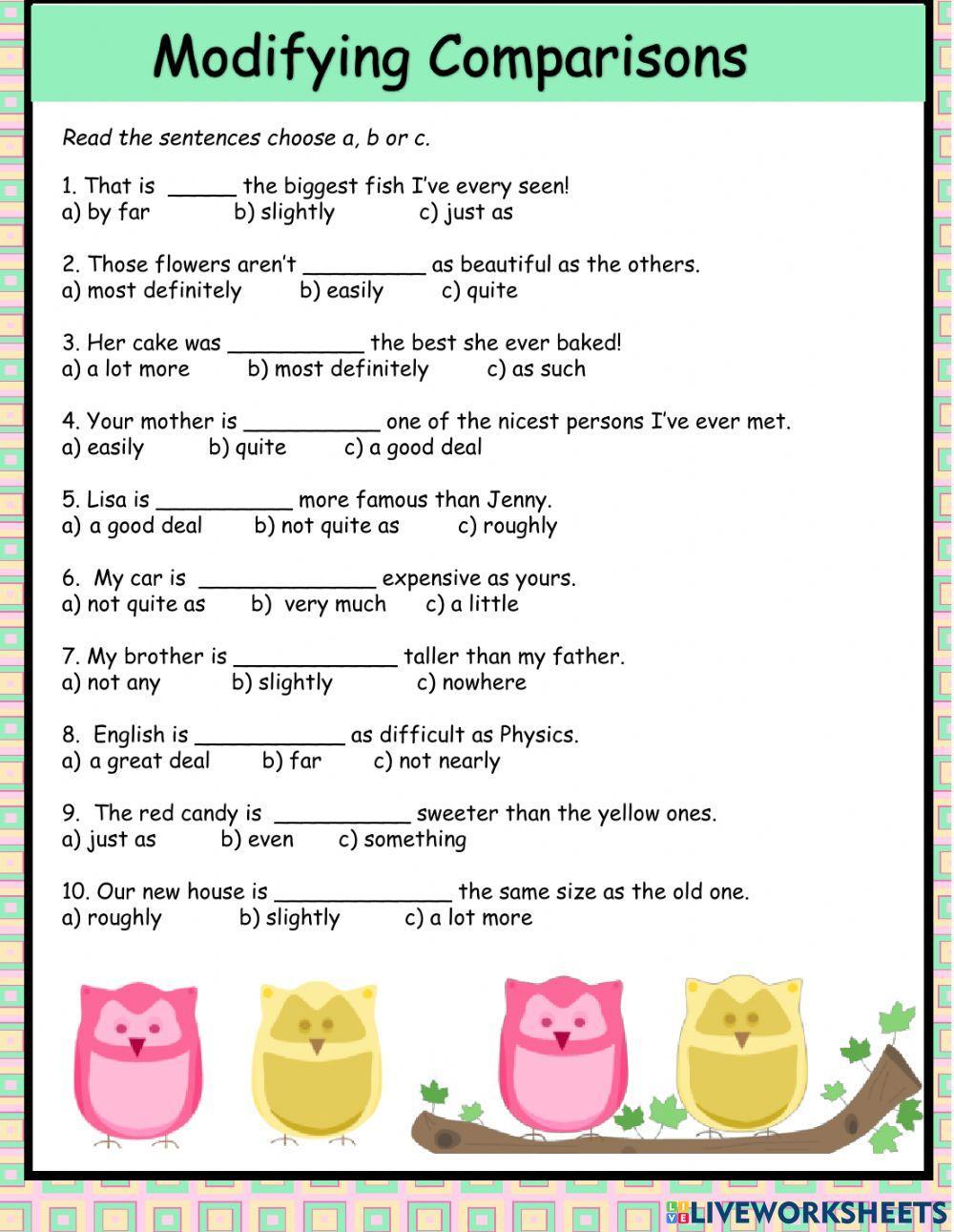 Modifying Comparisons