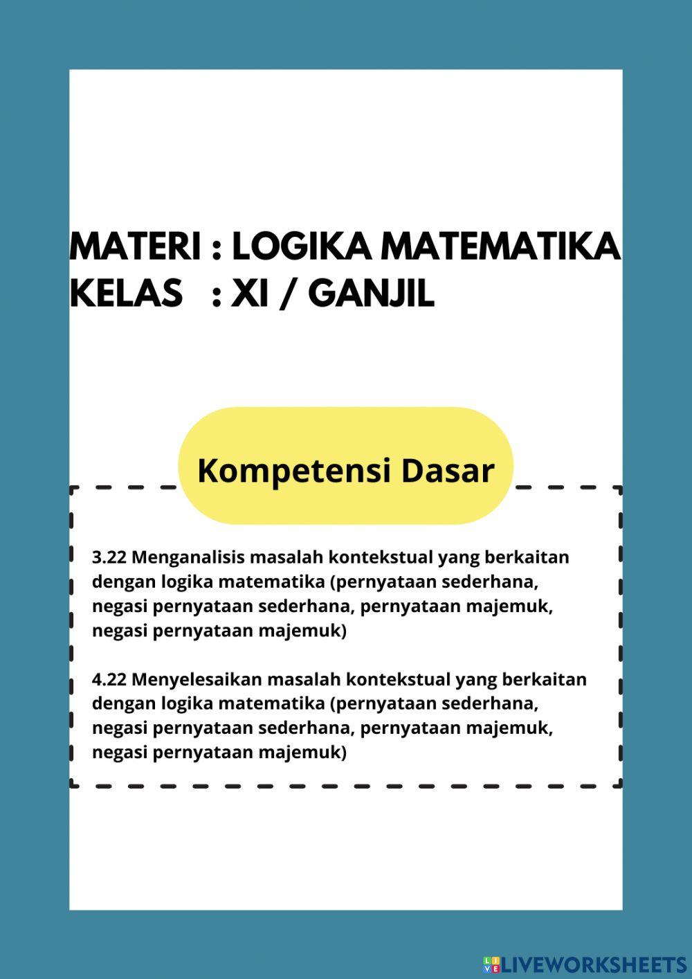 Bahan Ajar Materi Logika Matematika
