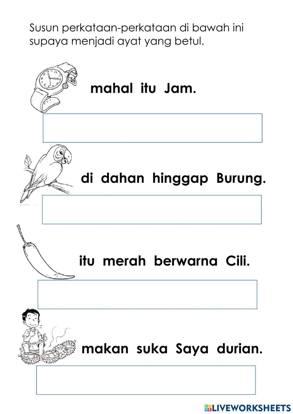 Susun perkataan menjadi ayat