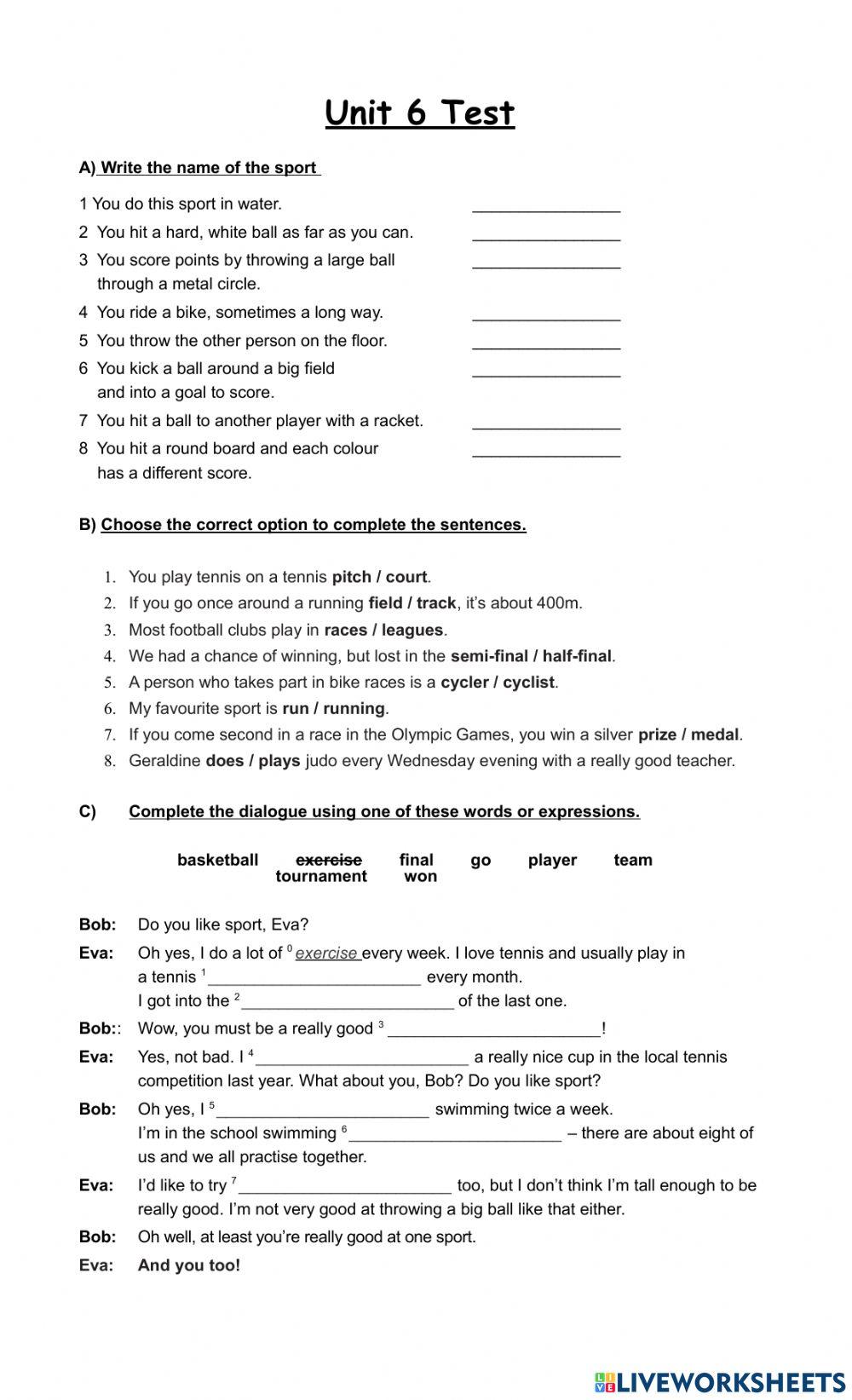 Quick Test Unit 6 WW4