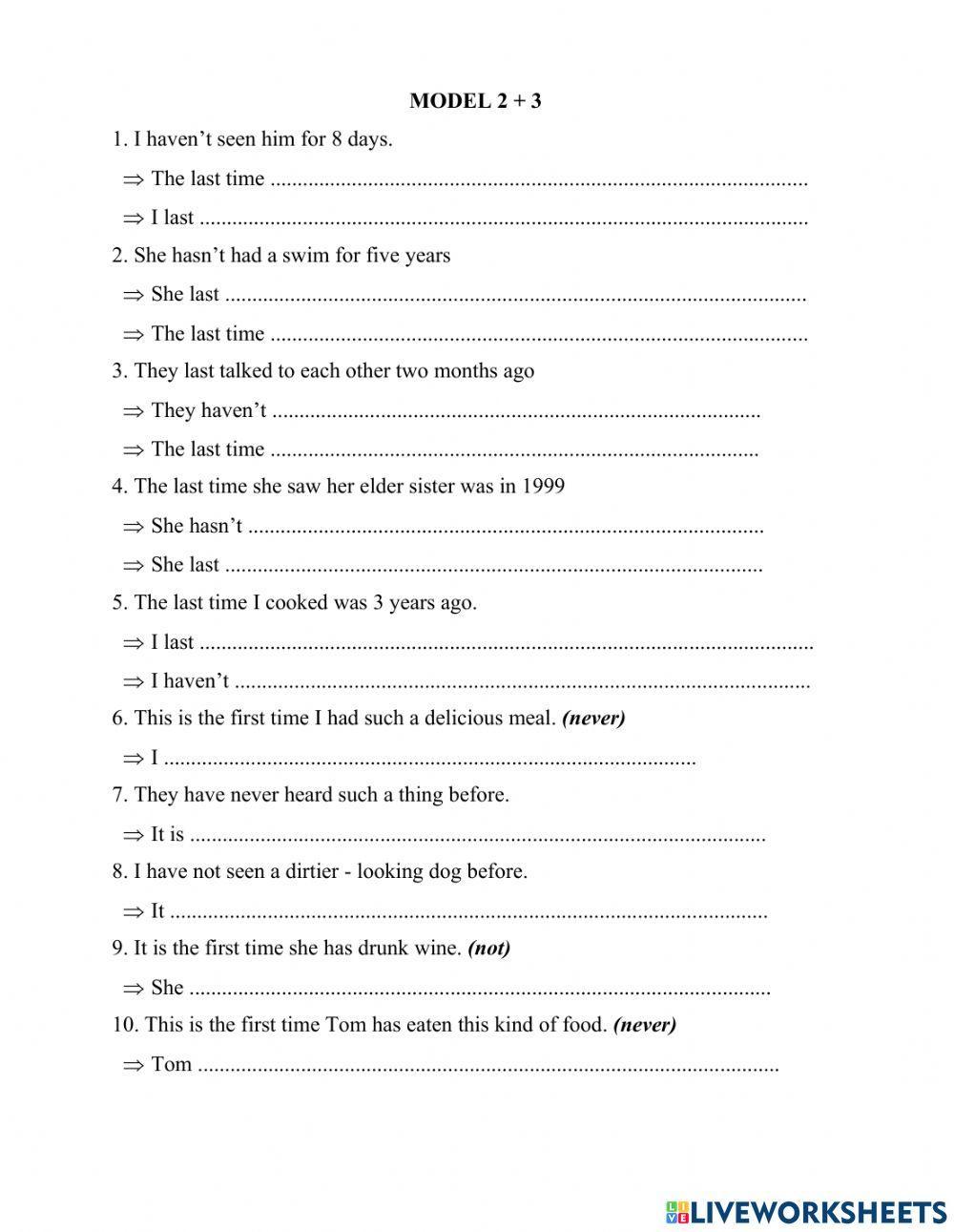 Present Simple & Past Perfect