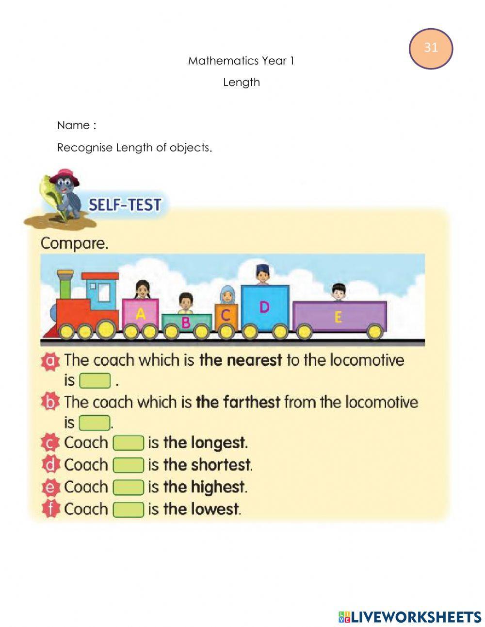 Recognise Length of objects