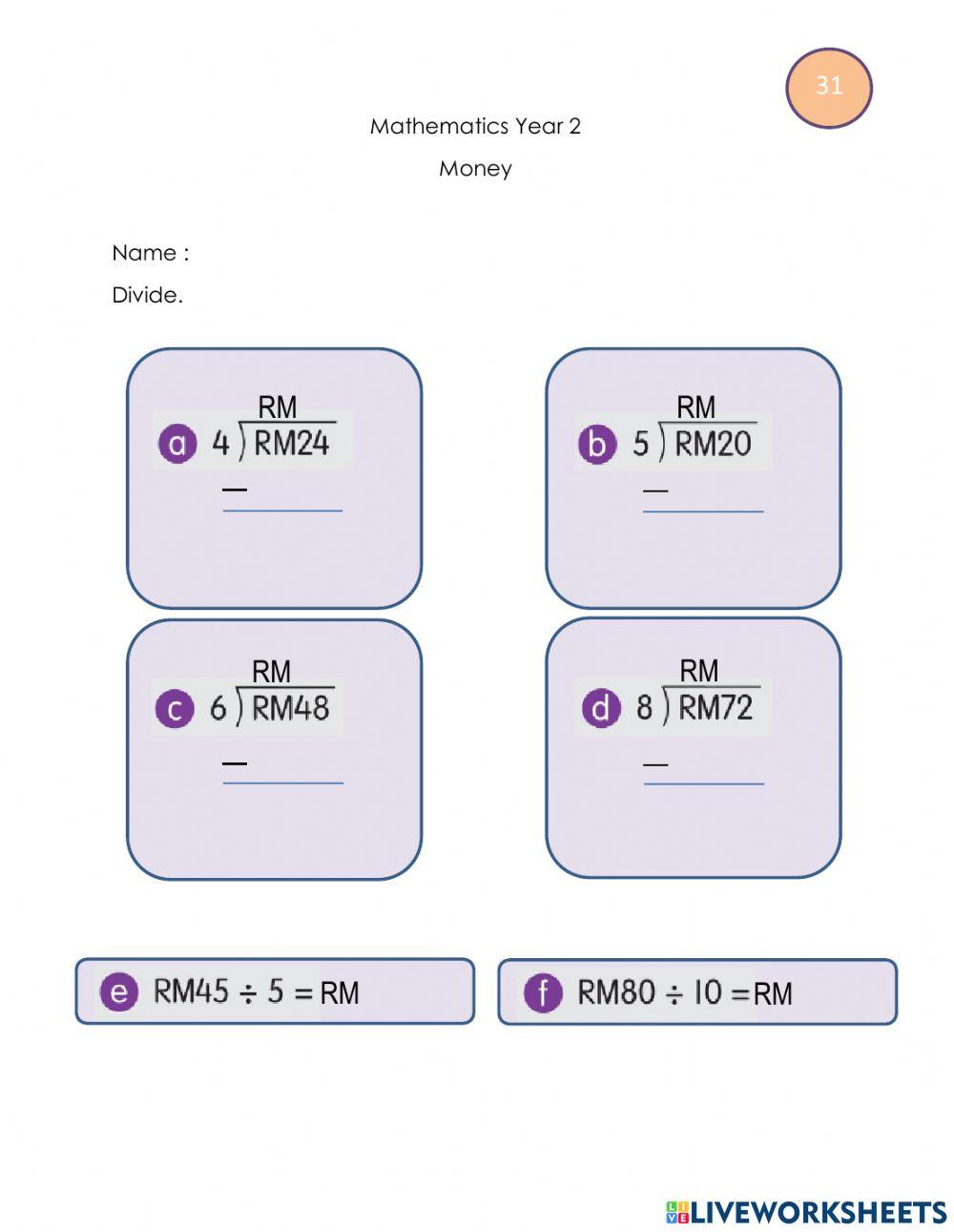 Division of Money Division of Money