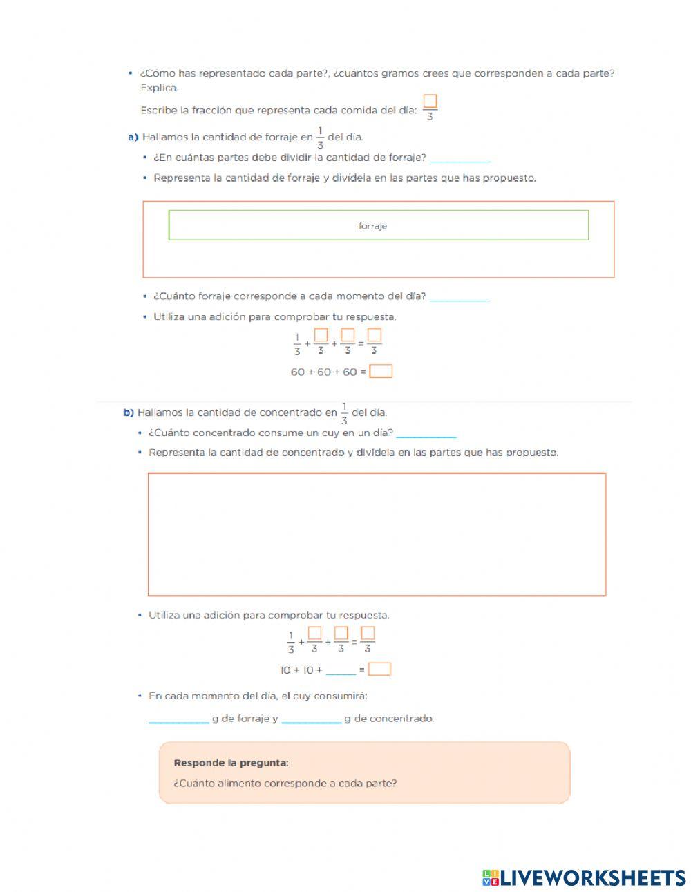 Elaboramos el plan de alimentación para los cuyes