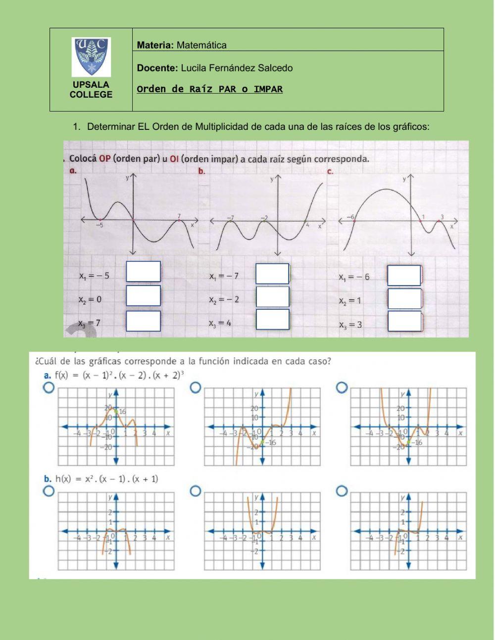 Raices pares e impares