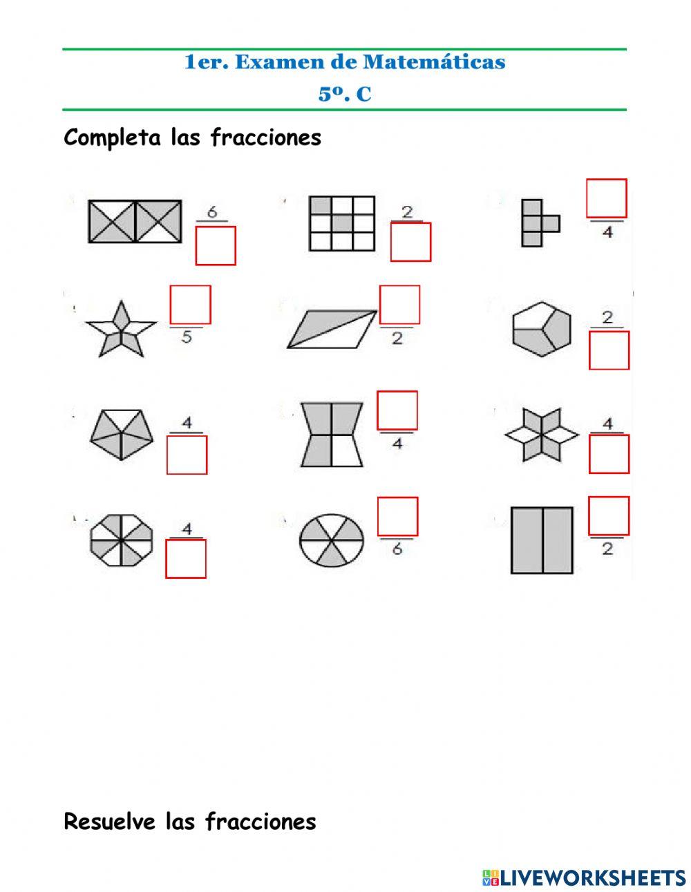 Ejercicios de fracciones