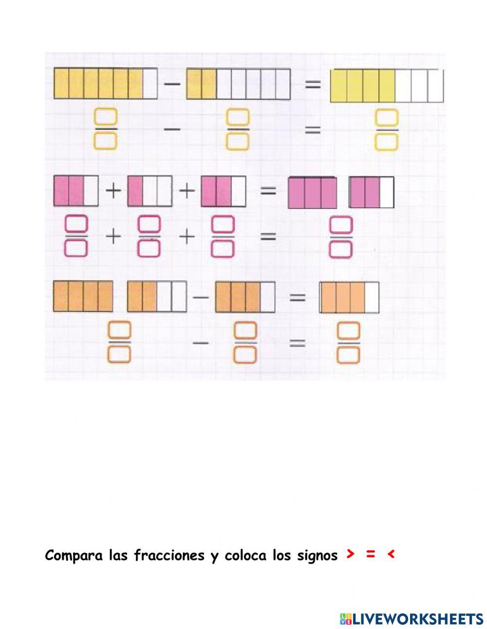 Ejercicios de fracciones