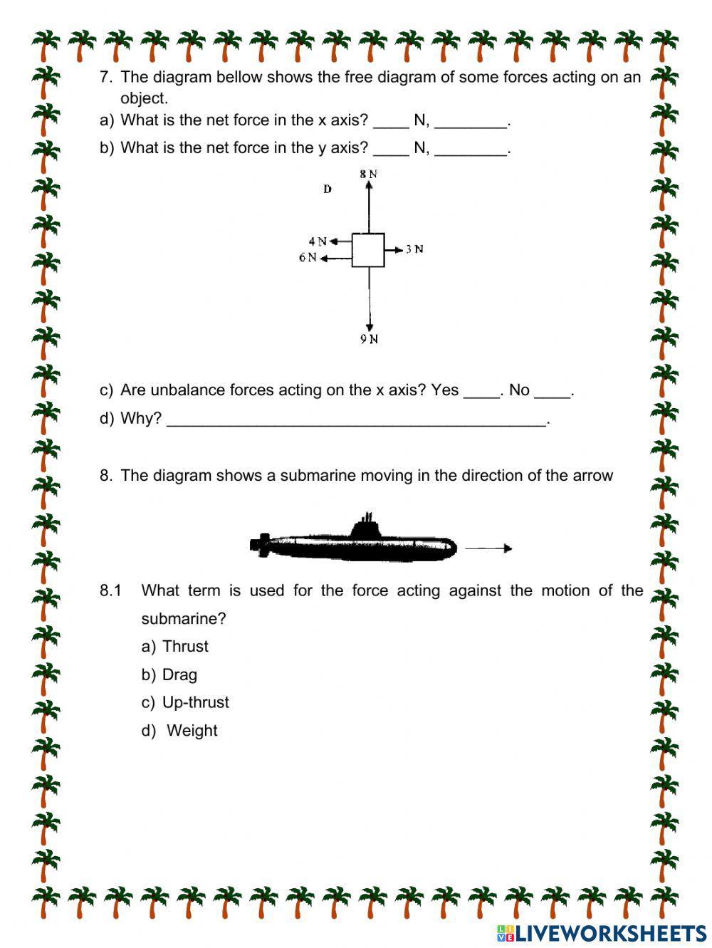 Net Force Diagram Worksheet